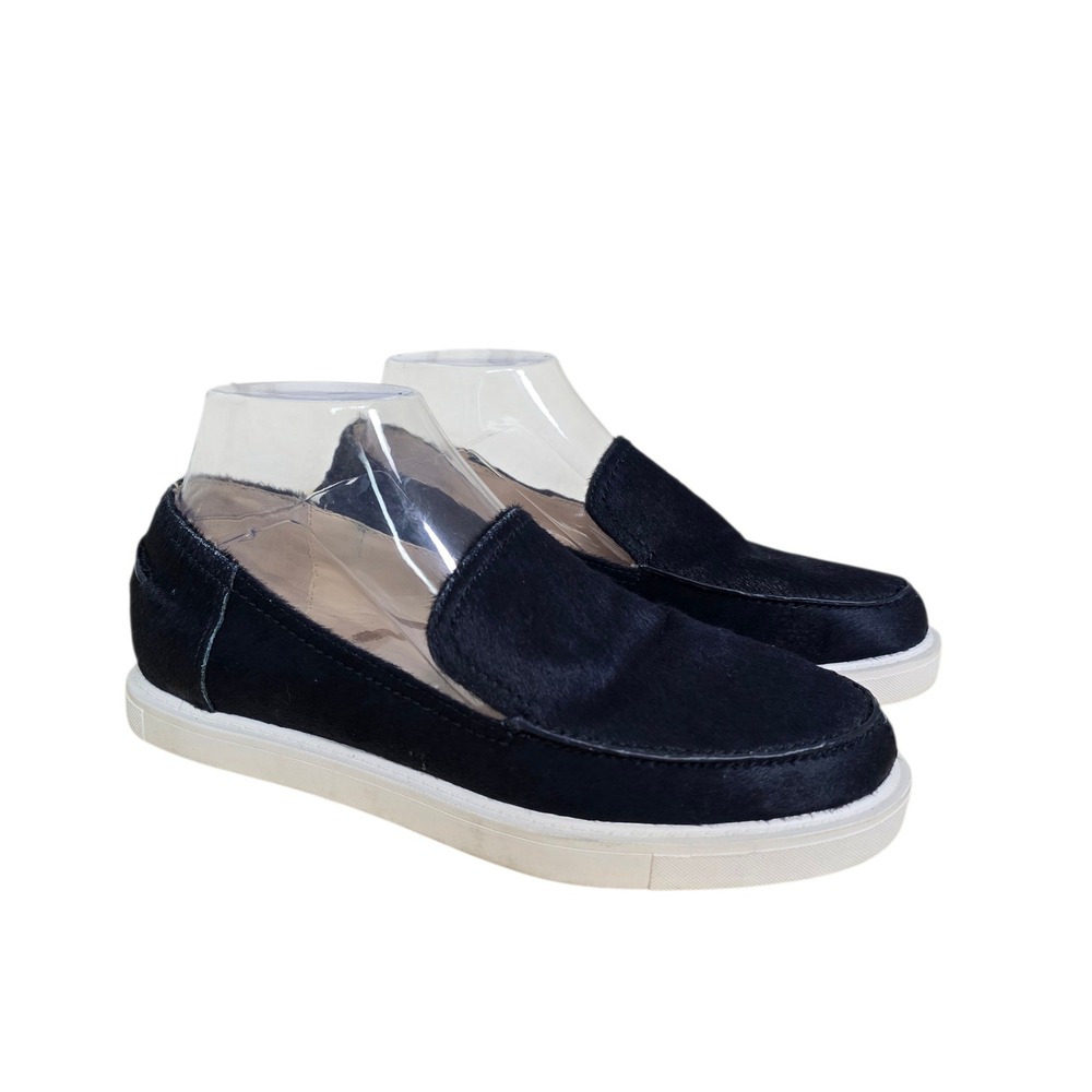 Zara Woman Black Haircalf Loafer Sneakers Slip On Casual Shoes Size 38 US 7.5